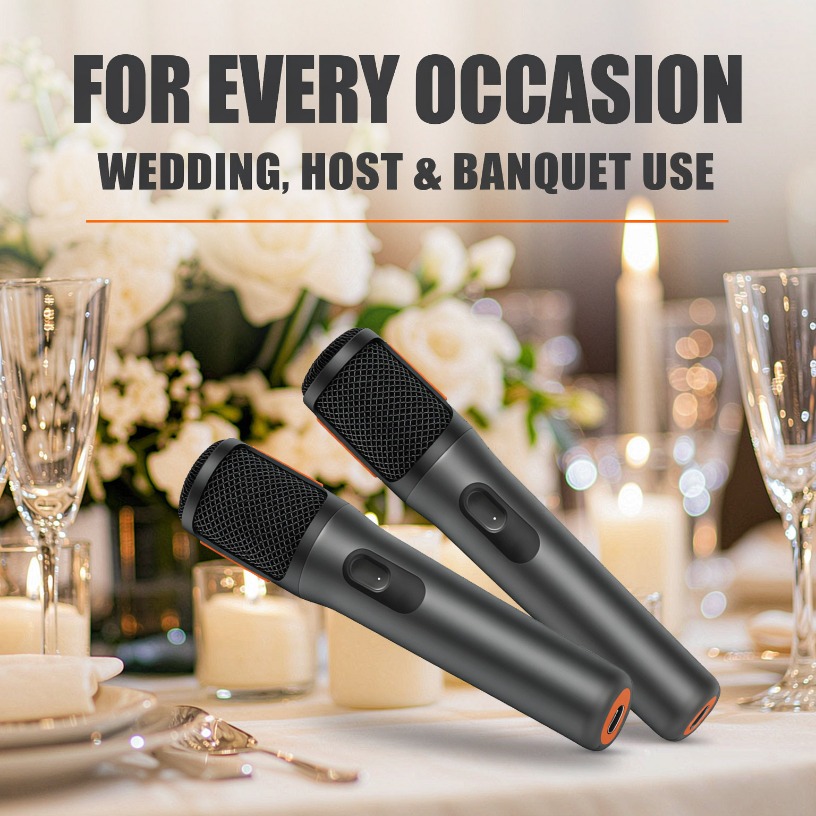 Event & Party Supply - Draadloze microfoon, dubbele handheld AES-128 gecodeerd,