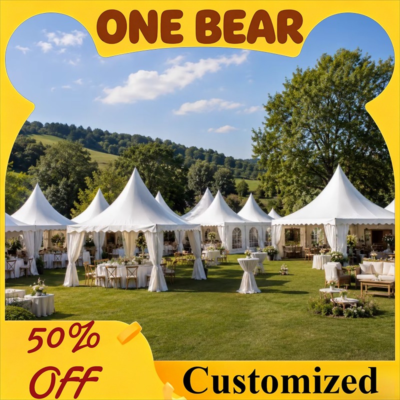 Event & Party Supply - Aanpasbare witte pagodetent met piek-dak, aluminium